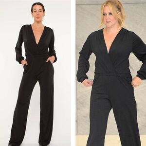 Ripley Rader Black Long Sleeve Elegant Black Jumpsuit Size S With Pockets